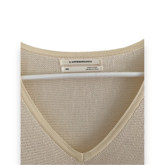 Anthropologie XXS Tan Woven Swimsuit Coverup Blouse - Picture 3 of 7